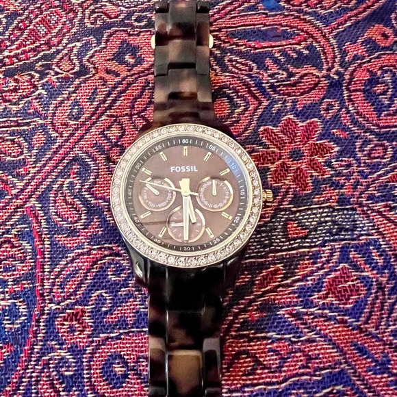 Fossil Watch Tortoise Shell - Picture 1 of 5